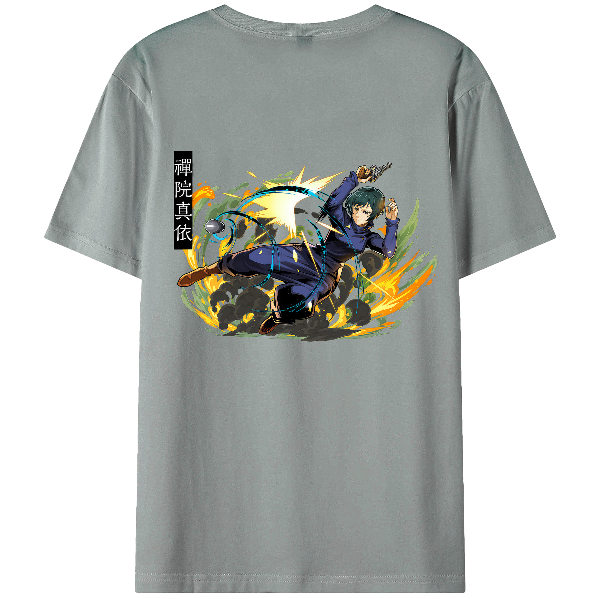 （画像用） 呪術廻戦 Jujutsu Kaisen 綿100％ メンズ半袖Tシャツ（バックプリント） 通気性